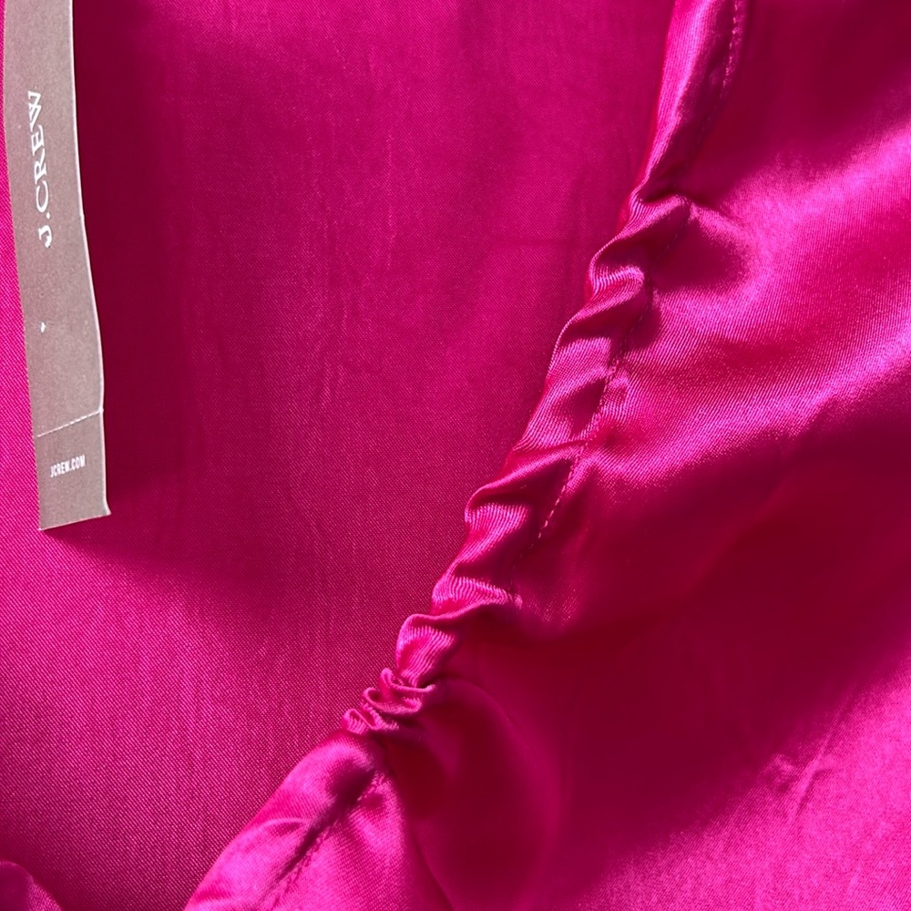 J. CREW NWT Pink Short Sleeve Satin Slip Dress with V-Neckline size 10 - Picture 4 of 9